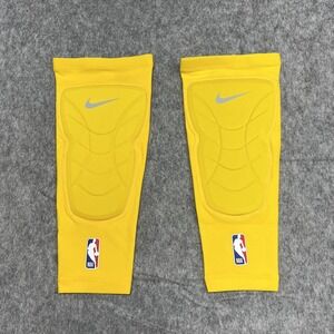 Nike Pro Padded Knee Sleeves Yellow NBA Logo Men's 2XL/3XL Basketball Gear New